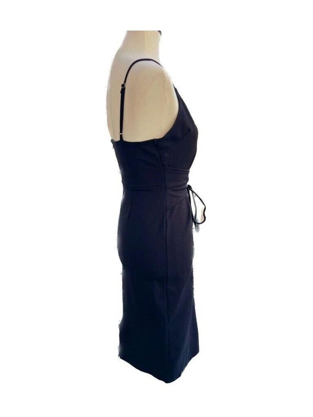 Dee Elly Corset Detail Bodycon Dress Medium Black Cocktail NWOT - Picture 4 of 14